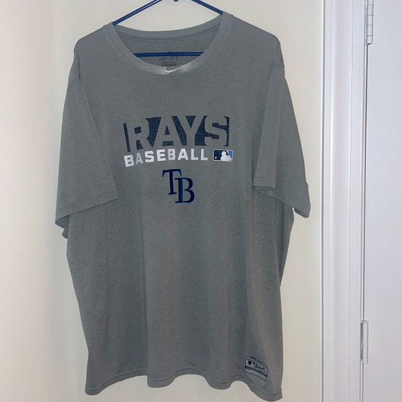 Tampa Bay Devil Rays T-Shirt Men's 2XL Gray Nike Athletic MLB Sports Dri-Fit GUC - Picture 11 of 17